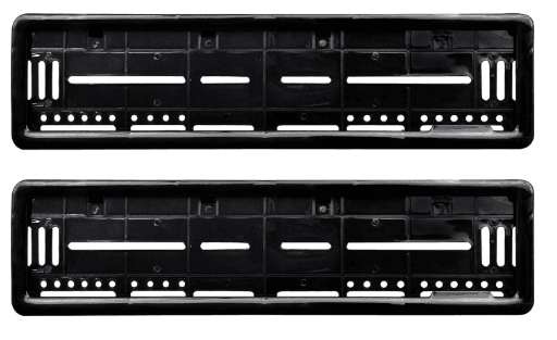 Glossy Black Number Plate Frames (Set of 2)